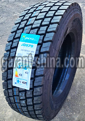 Jinyu JD575 (приводная) 245/70 R19.5 144/142J 18PR - Фото реальной шины с этикеткой